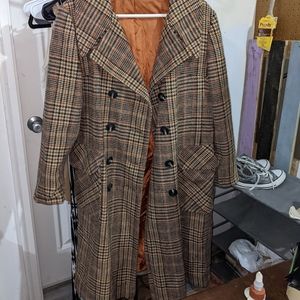 Vintage plaid peacoat